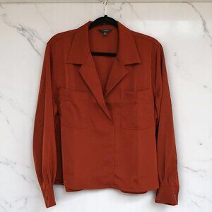 Rust Utility Blouse – Long Sleeve Shirt - Pockets - NWOT - Excellent Condition